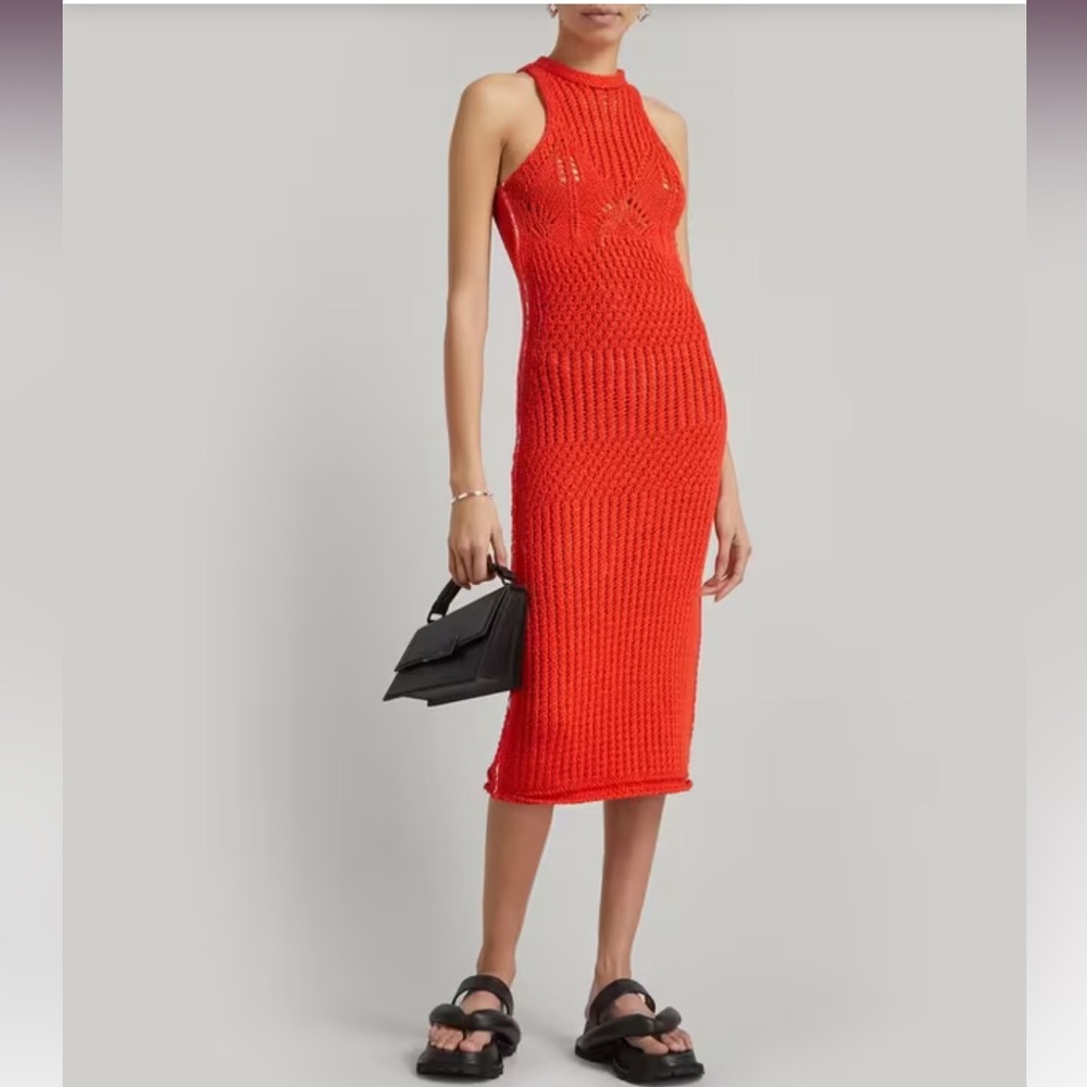 Acne Studios Red Crochet Maxi Dress